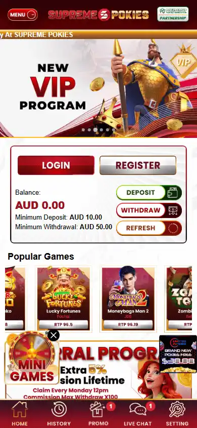 Supreme Pokies Casino screenshot 3
