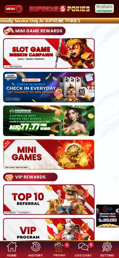 Supreme Pokies Casino screenshot 4