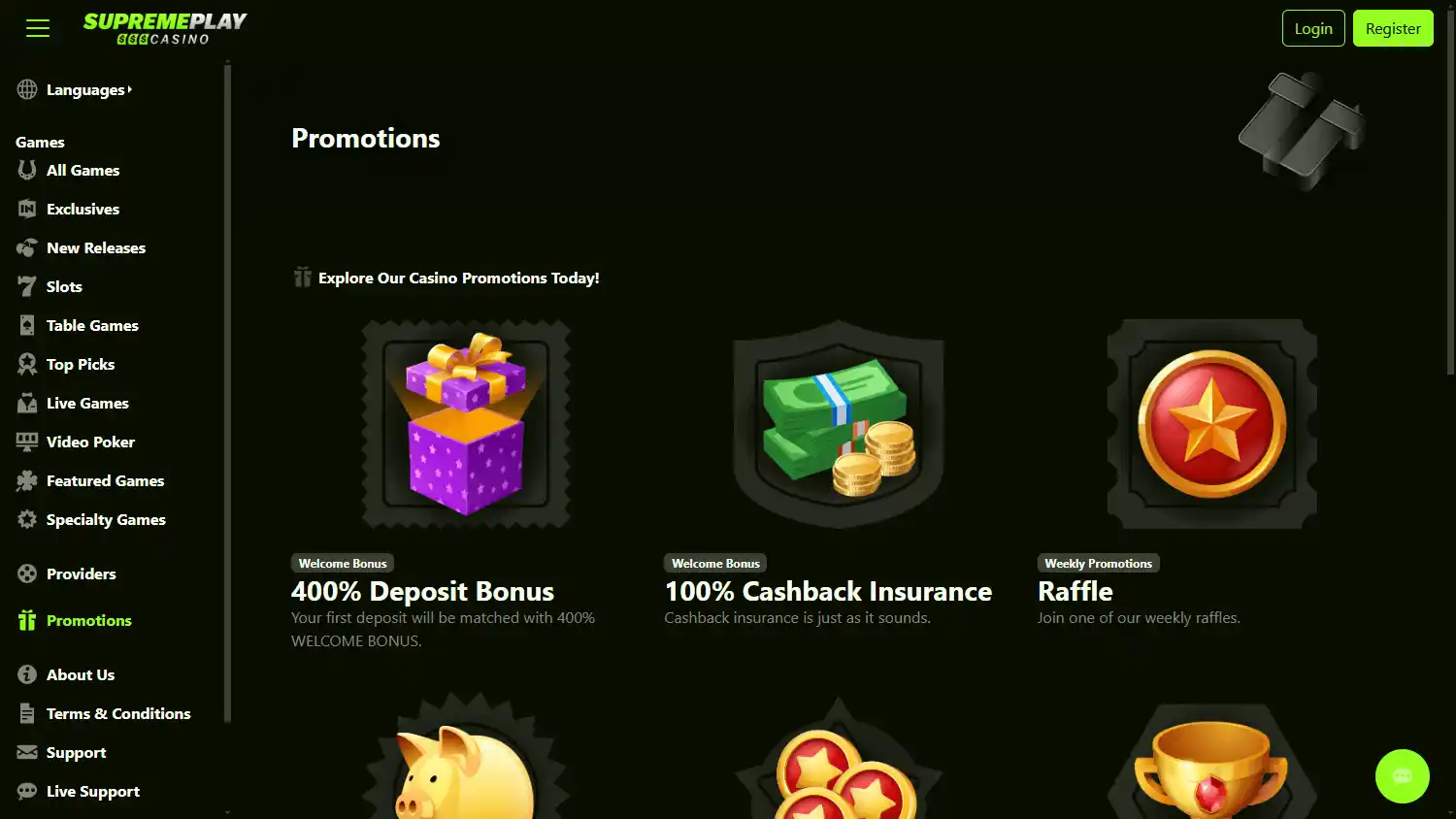 SupremePlay Casino screenshot 3