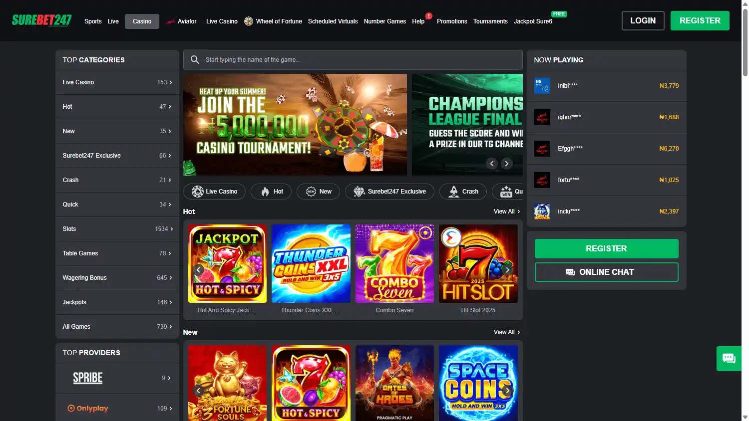 Surebet247 Casino screenshot 2