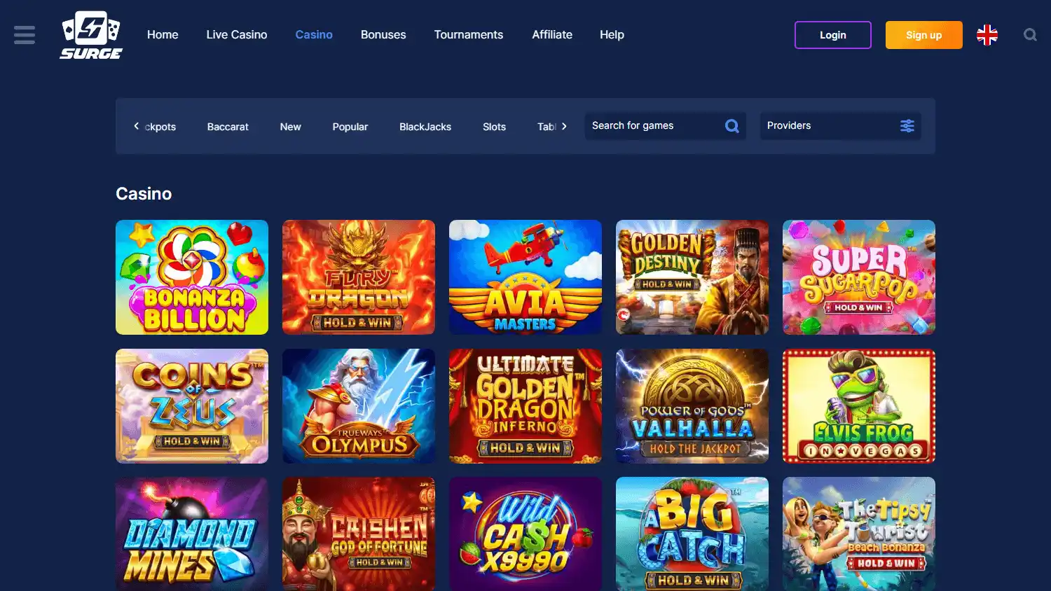 Surge Casino screenshot 2