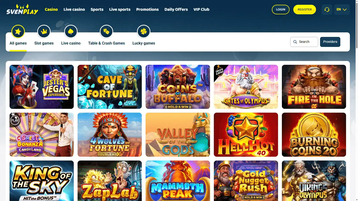Svenplay Casino screenshot 2