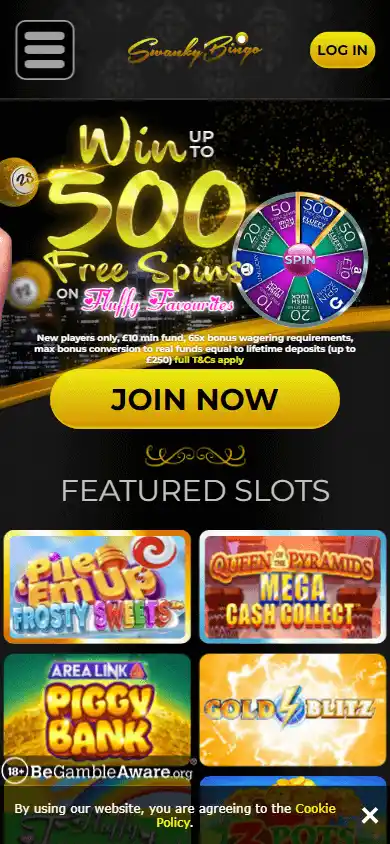 Swanky Bingo Casino screenshot 4