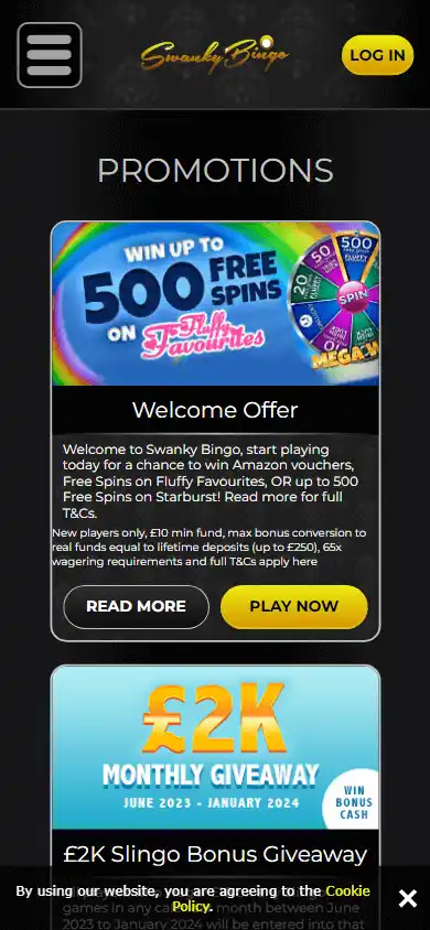 Swanky Bingo Casino screenshot 6