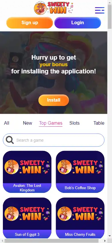 Sweety Win Casino screenshot 3