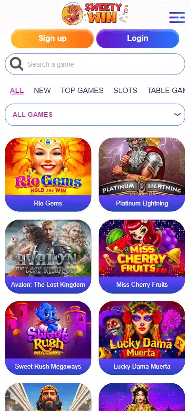 Sweety Win Casino screenshot 4