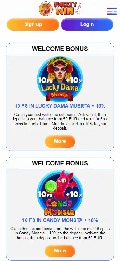 Sweety Win Casino screenshot 5