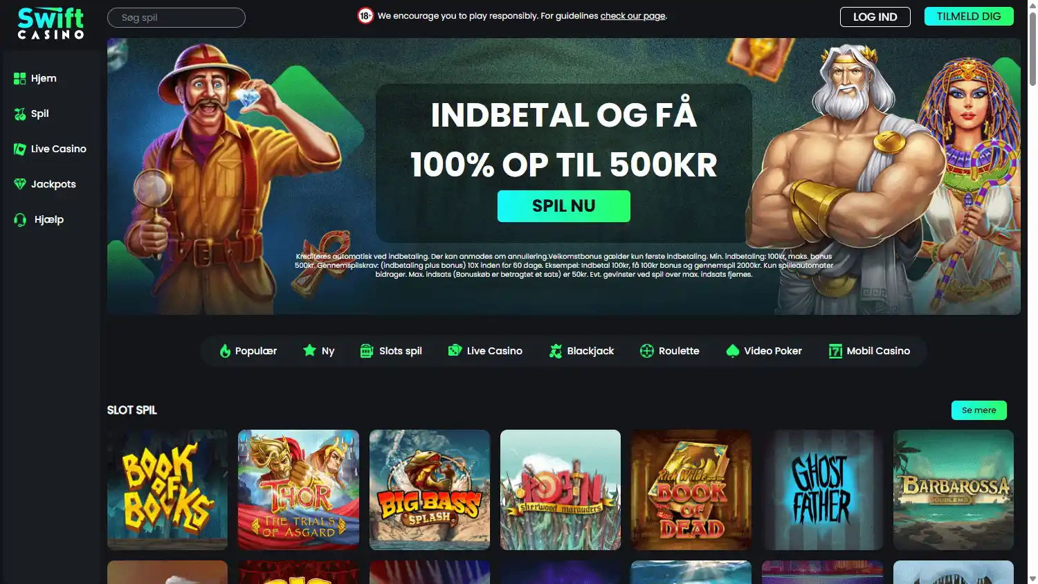 Swift Casino DK screenshot 1