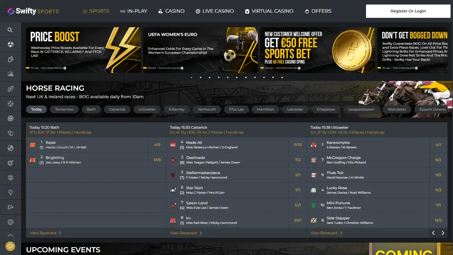 Swifty Sports Casino screenshot 1