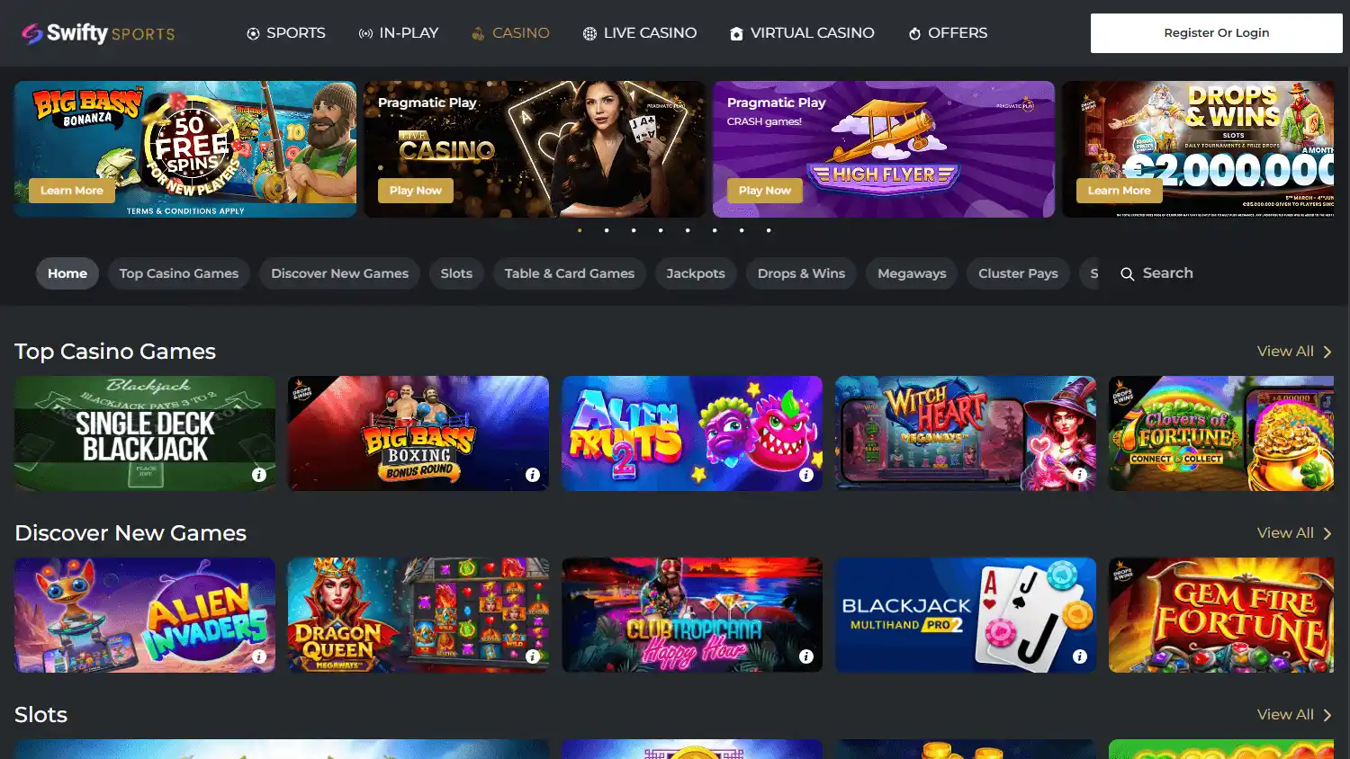 Swifty Sports Casino screenshot 2