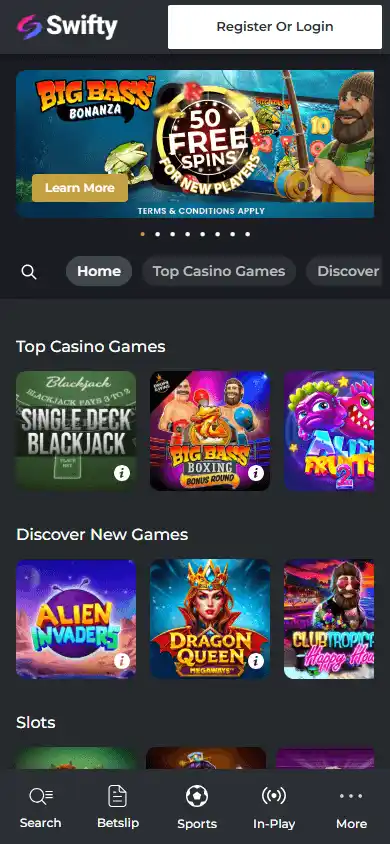 Swifty Sports Casino screenshot 5