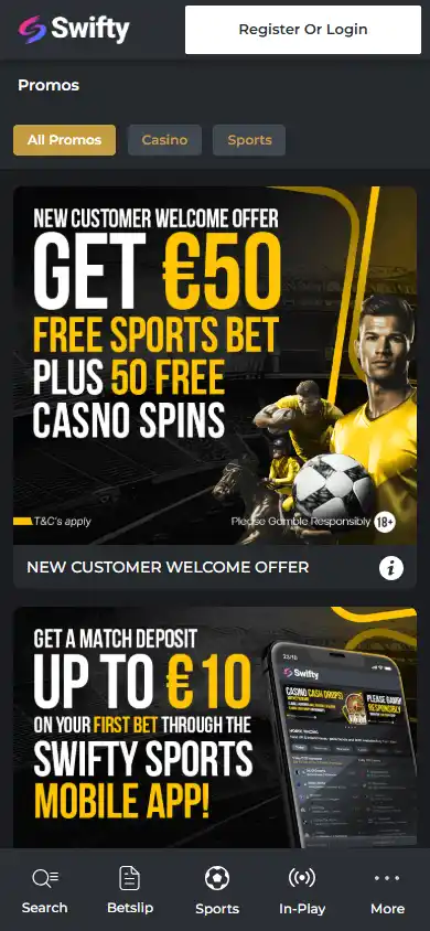 Swifty Sports Casino screenshot 6