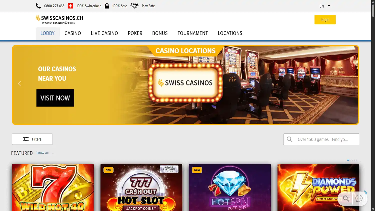 Swiss Casinos screenshot 1