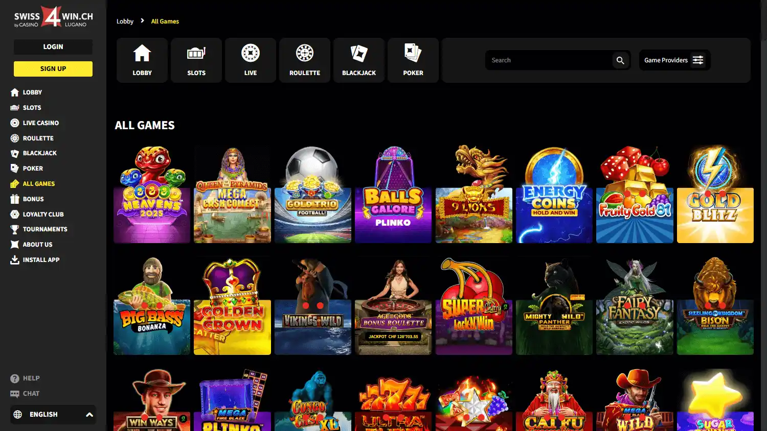 Swiss4Win Casino screenshot 2