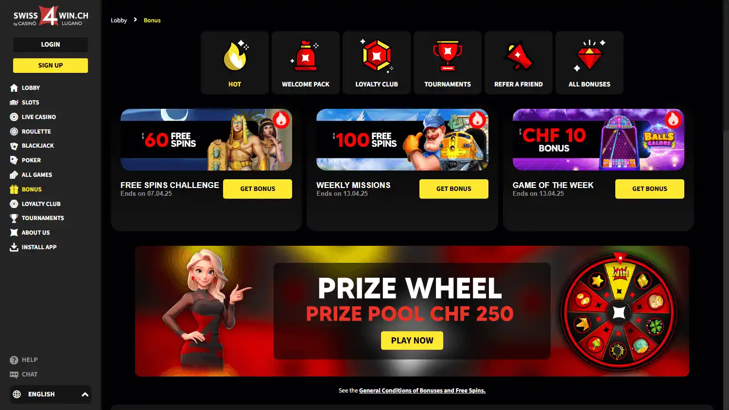 Swiss4Win Casino screenshot 3