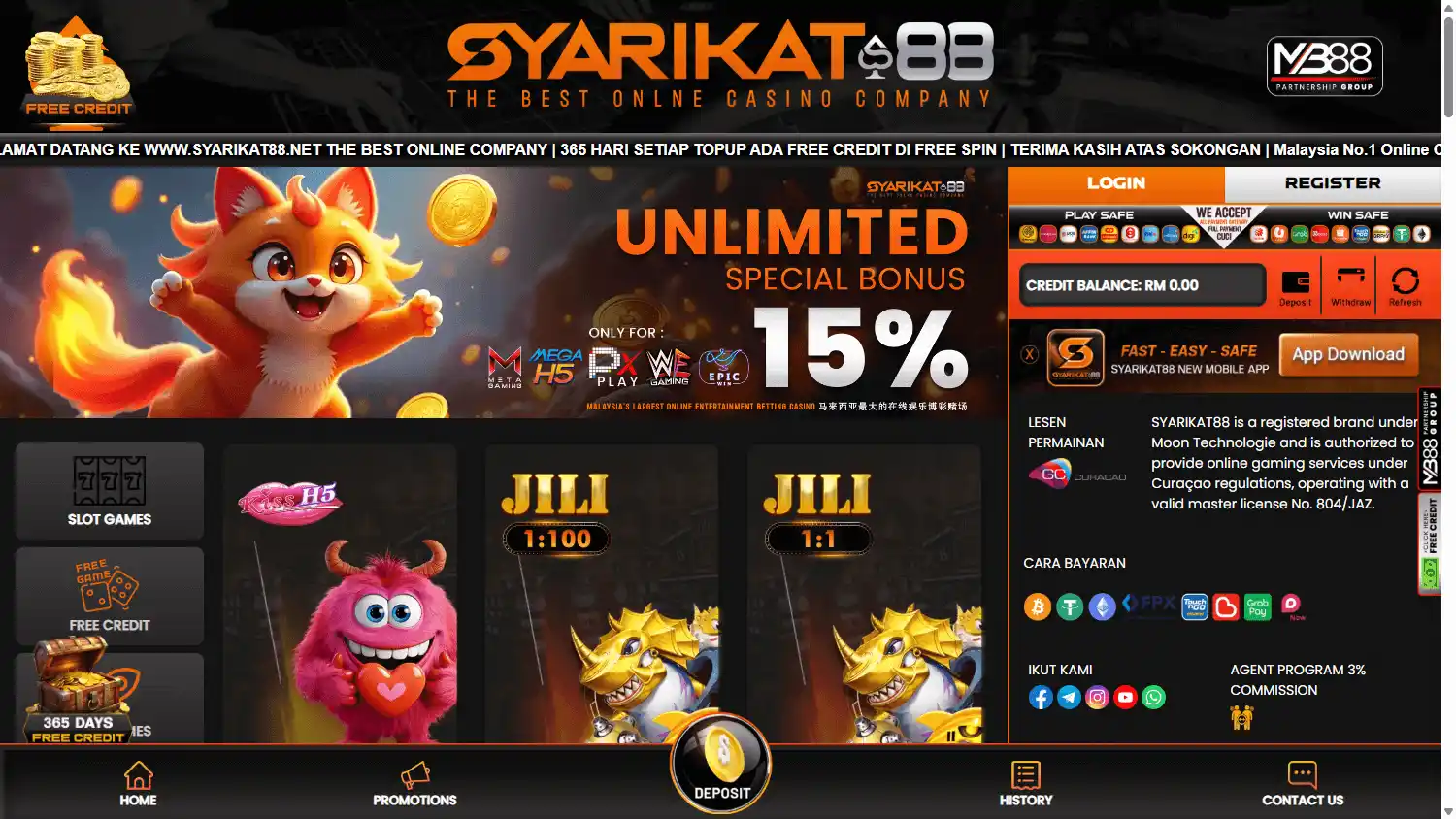 Syarikat88 Casino screenshot 1