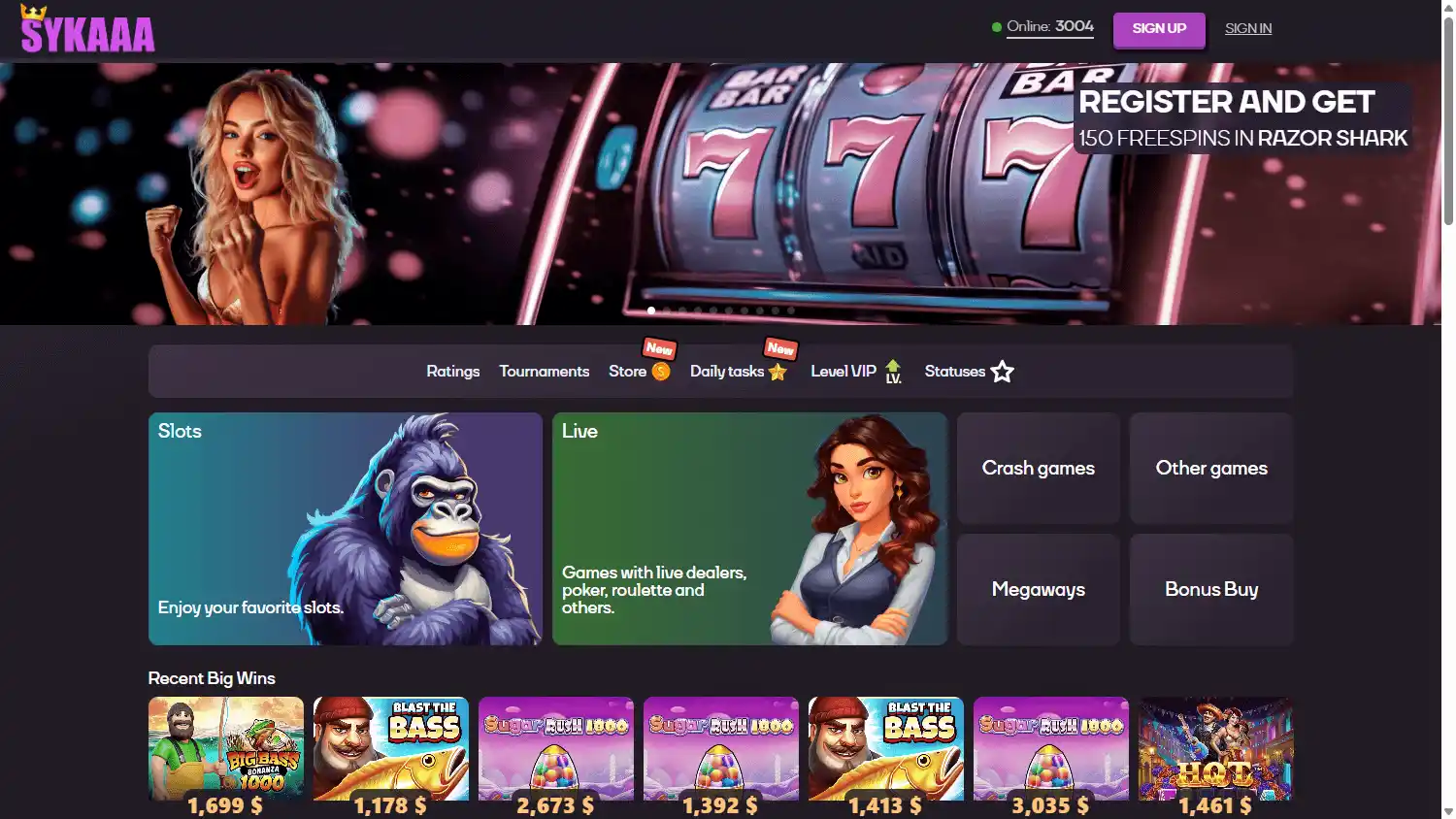 Sykaaa Casino screenshot 1