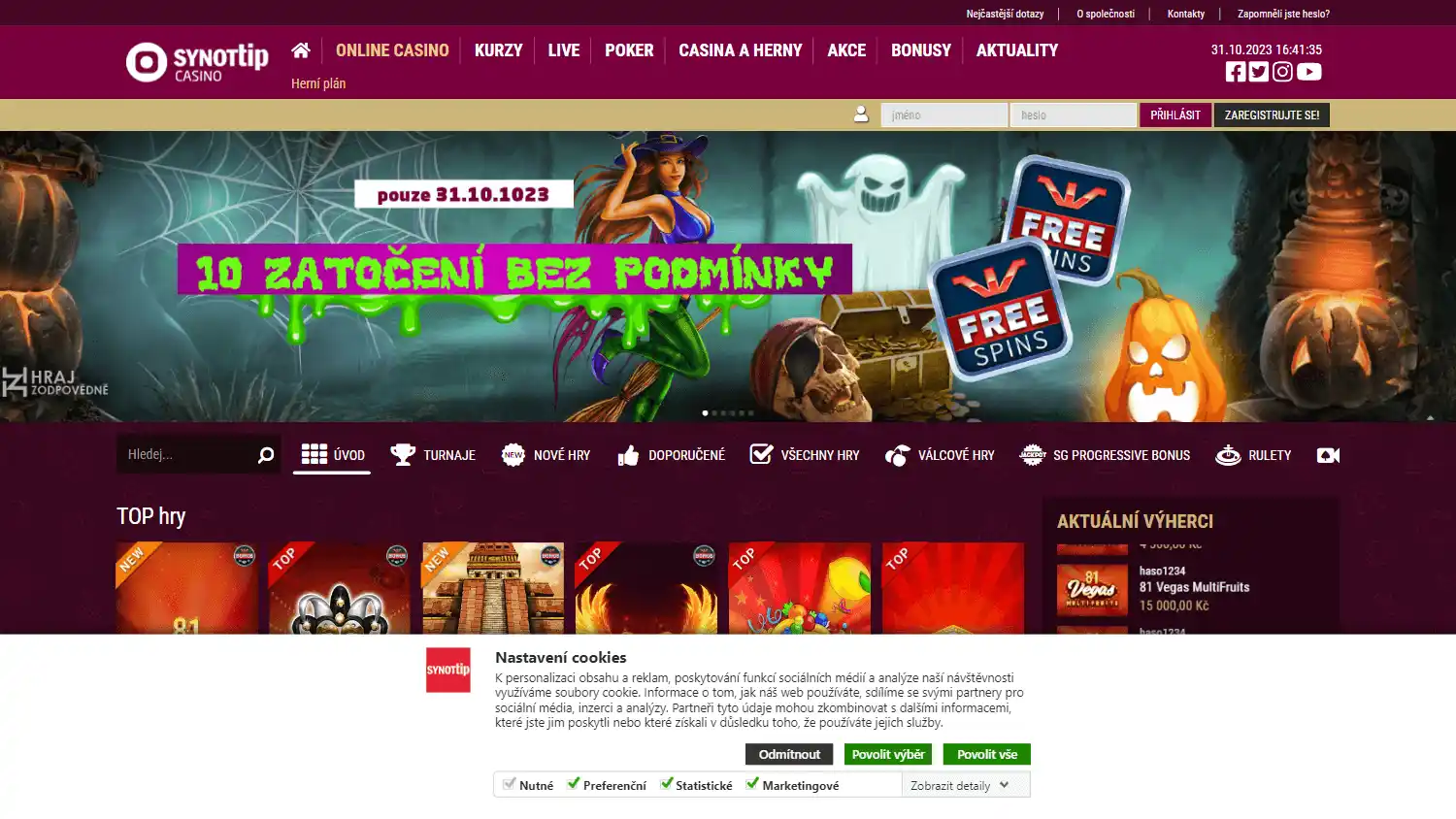 SYNOT TIP Casino CZ screenshot 1