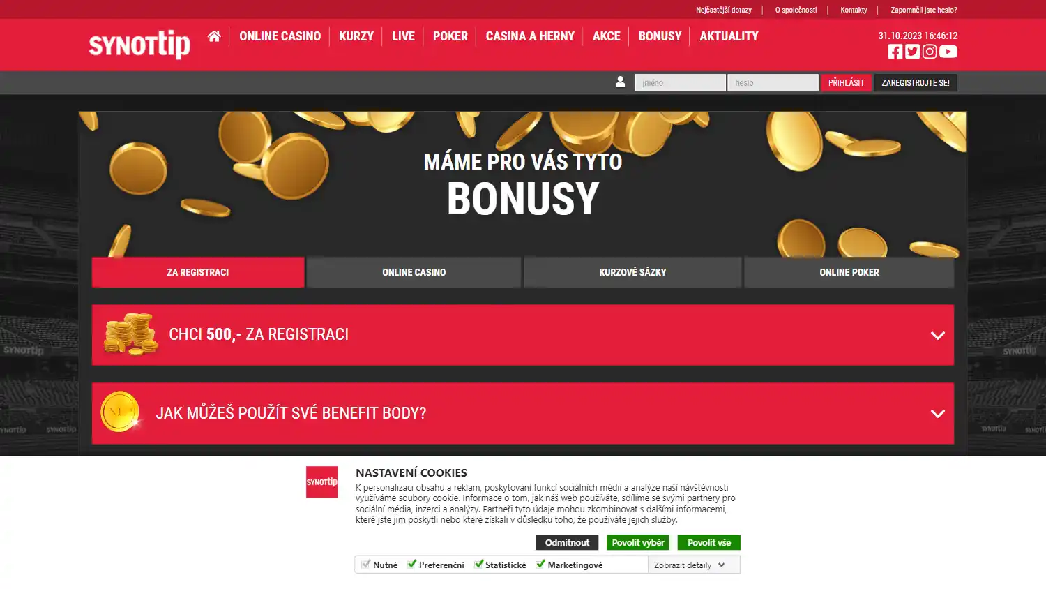 SYNOT TIP Casino CZ screenshot 2