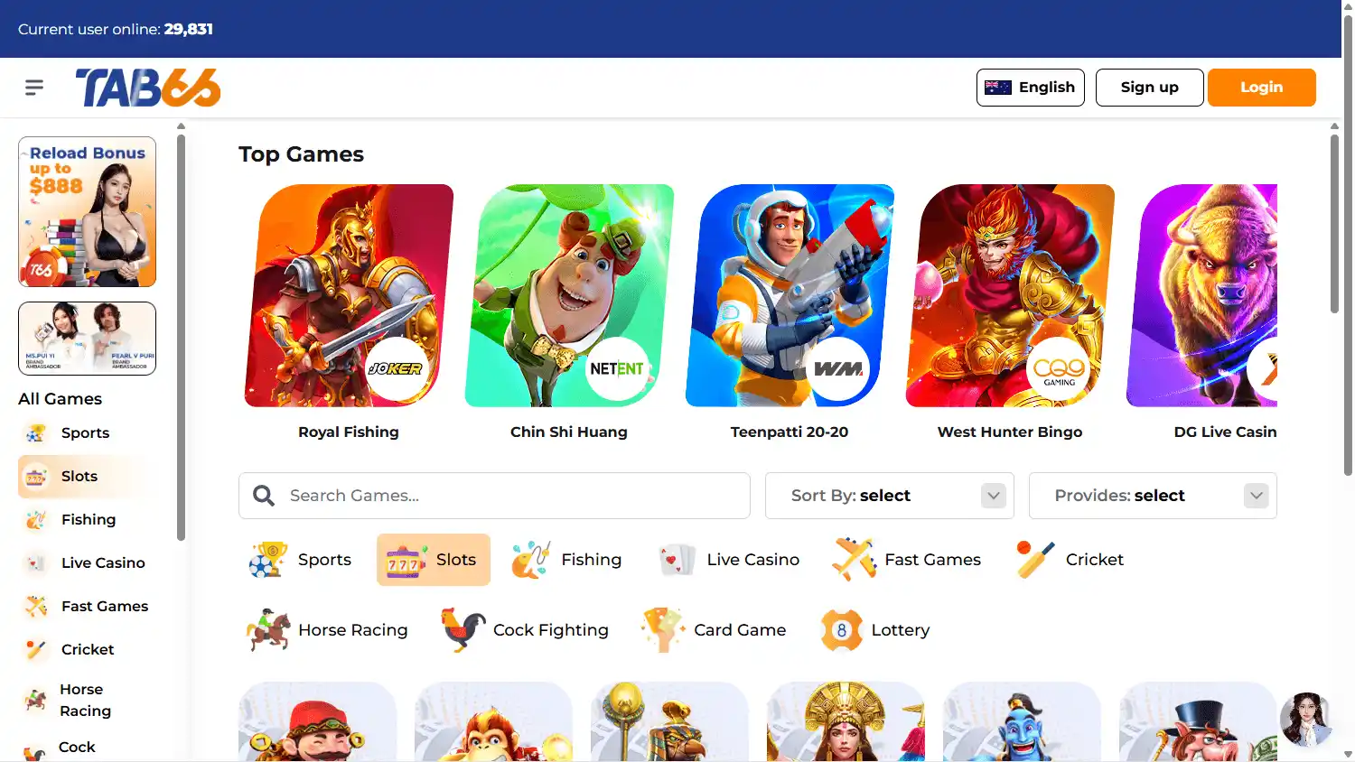 TAB66 Casino screenshot 2