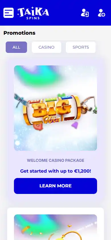 Taika Spins Casino screenshot 6