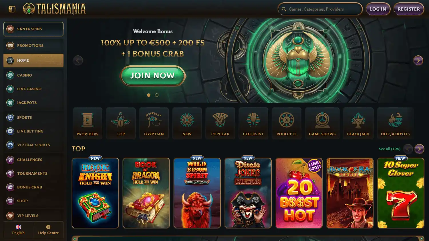 Talismania Casino screenshot 1