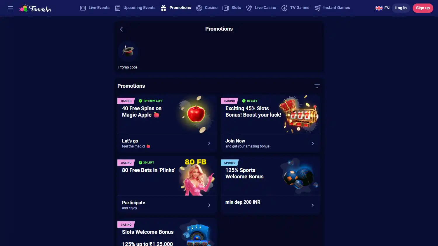 Tamasha Casino screenshot 3