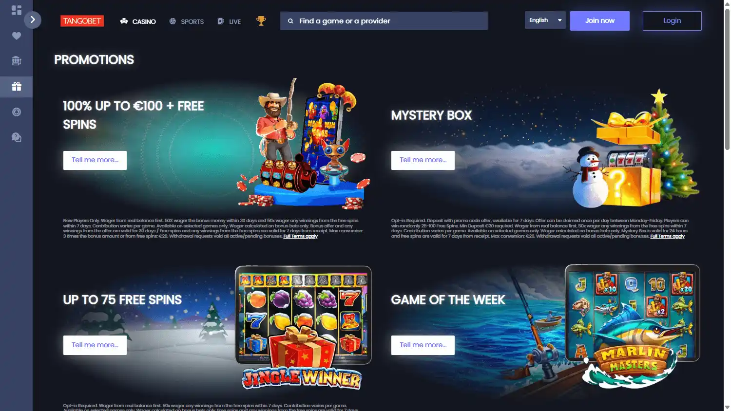 Tangobet Casino screenshot 3