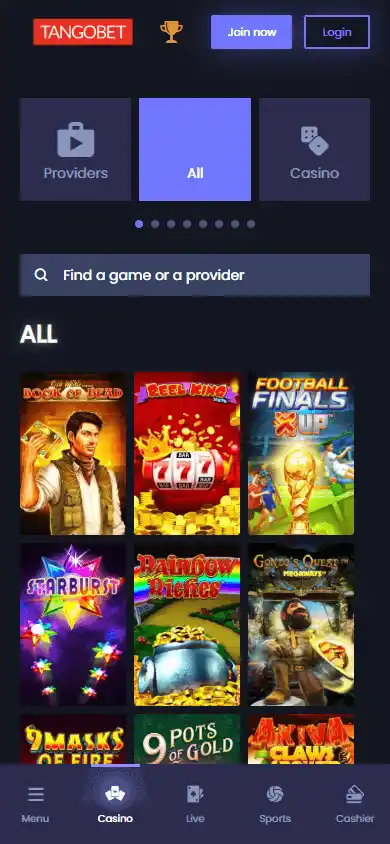 Tangobet Casino screenshot 5