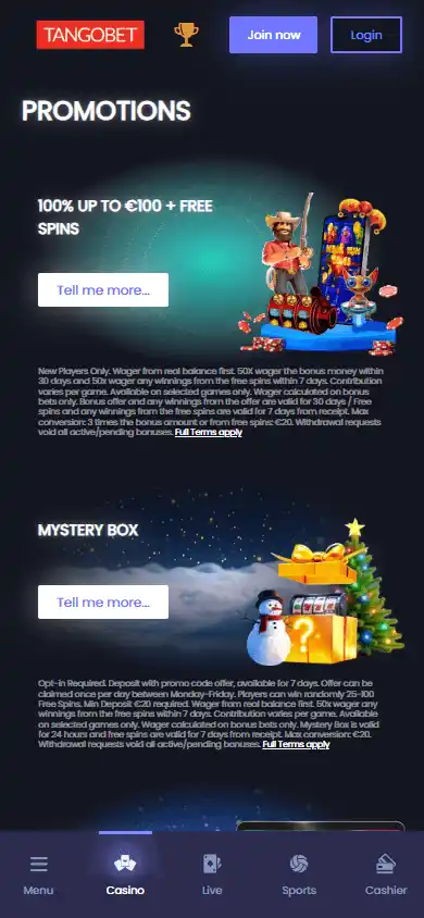 Tangobet Casino screenshot 6