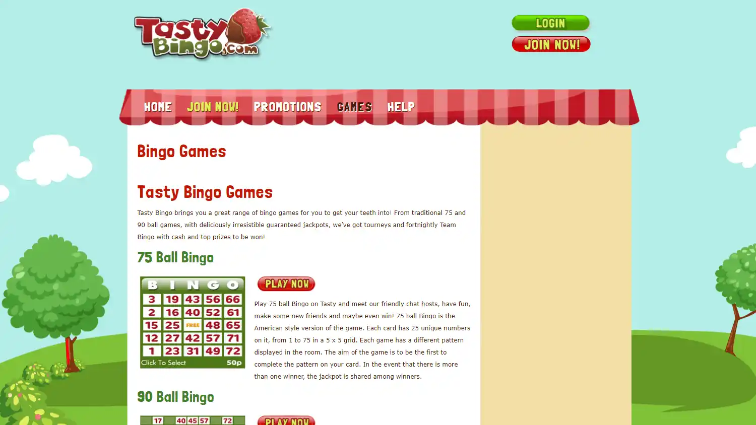 Tasty Bingo Casino screenshot 1