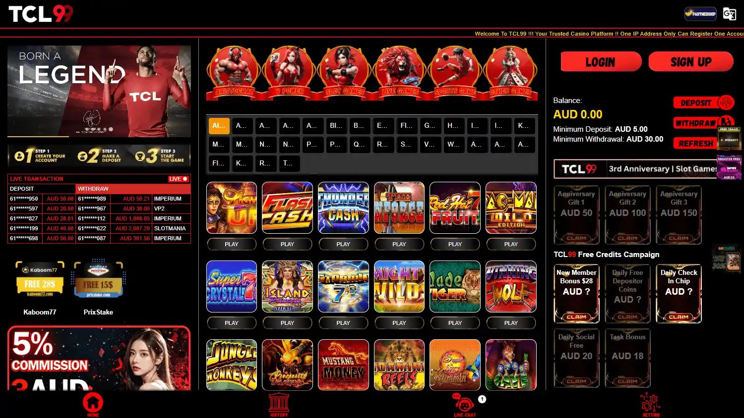 TCL99 Casino screenshot 1