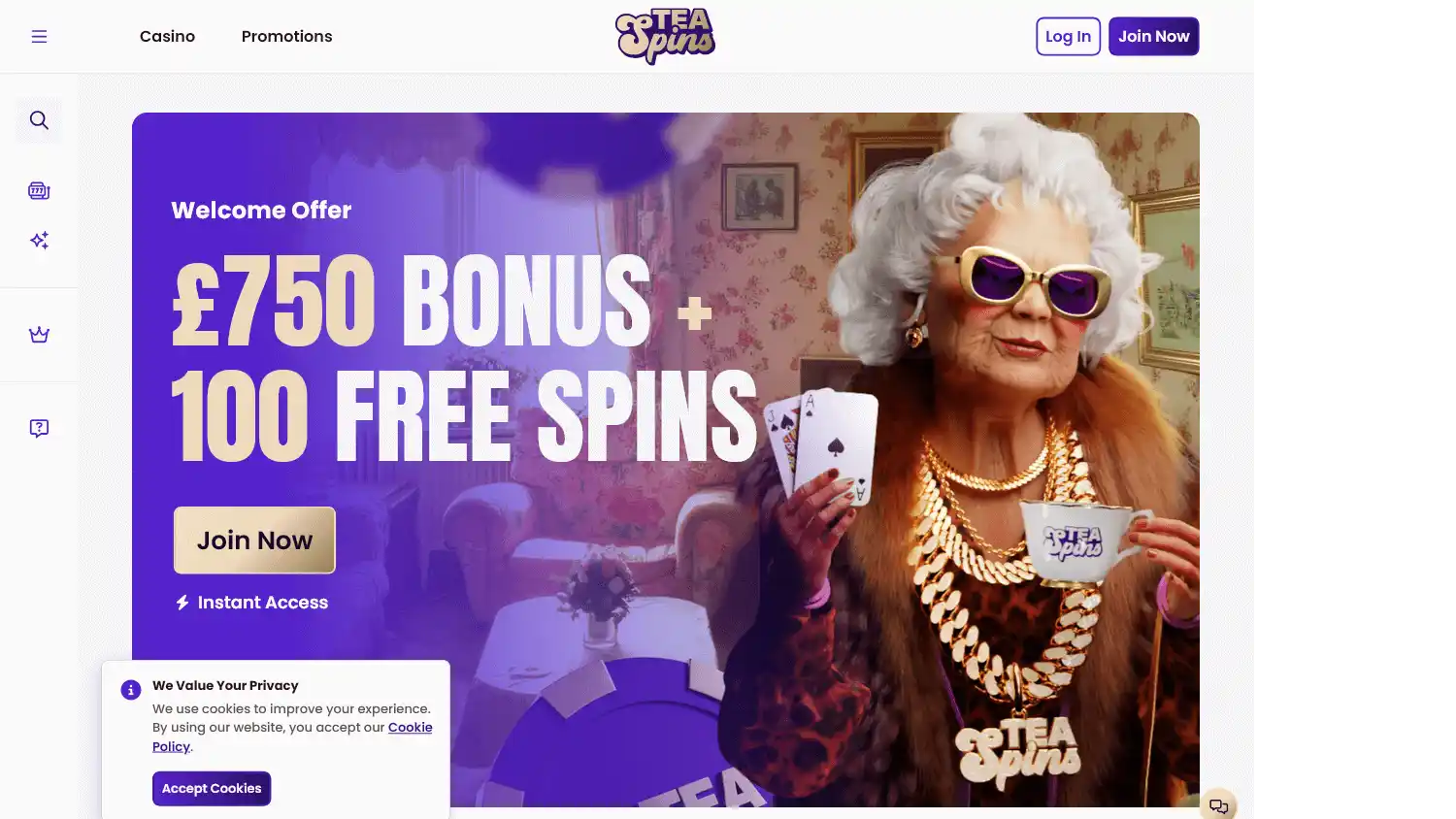 Tea Spins Casino screenshot 1