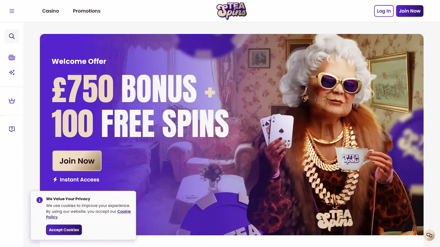 Tea Spins Casino screenshot 2