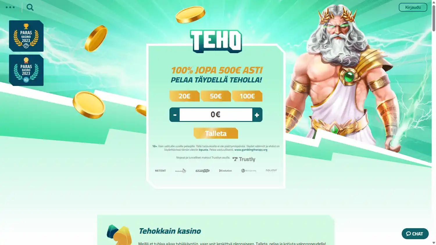 Tehokasino Casino screenshot 1