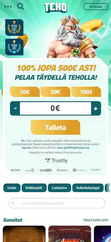Tehokasino Casino screenshot 3
