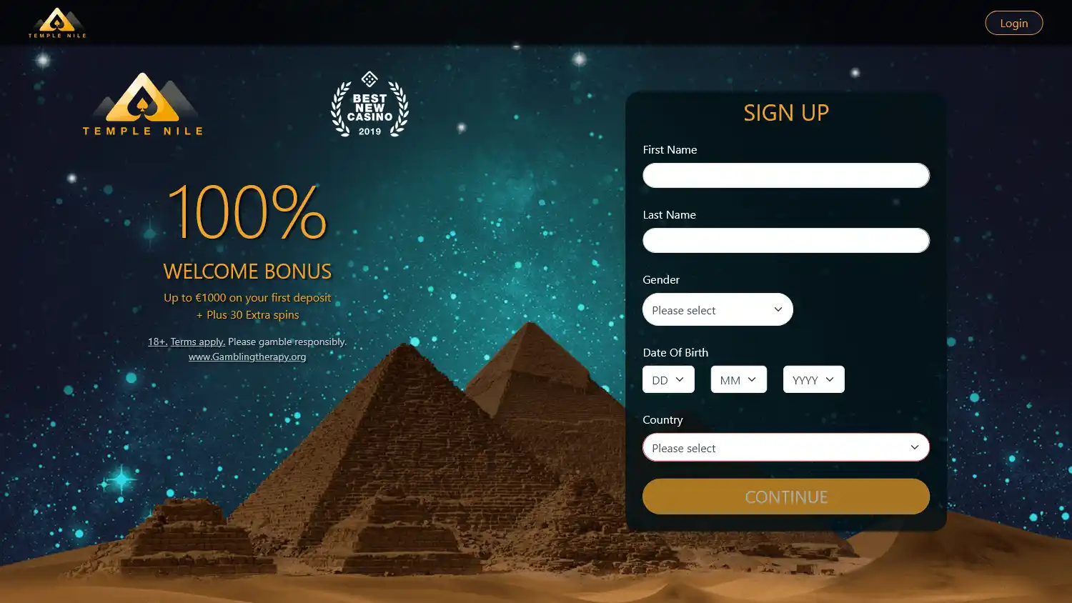 Temple Nile Casino screenshot 1