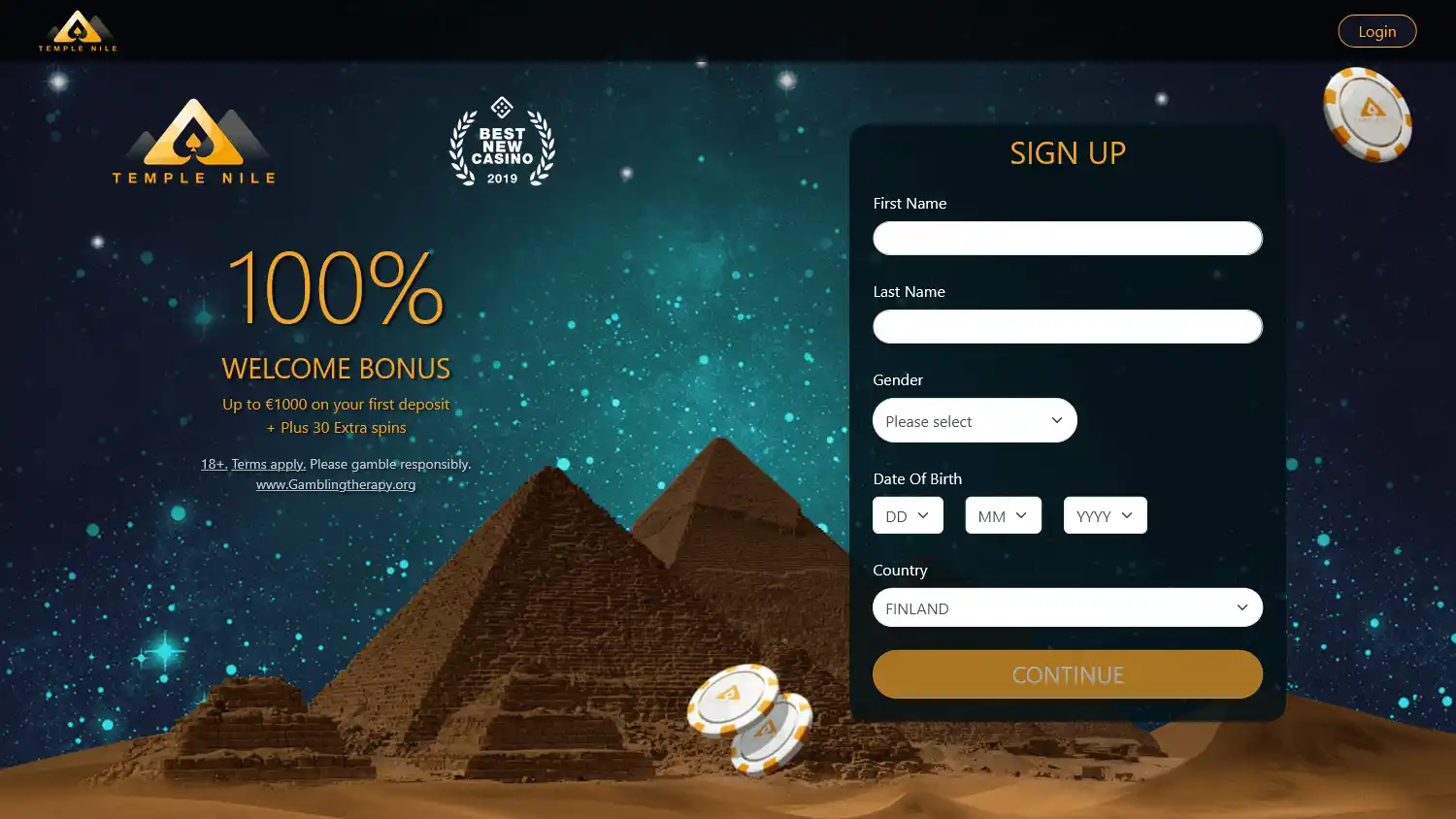 Temple Nile Casino screenshot 2