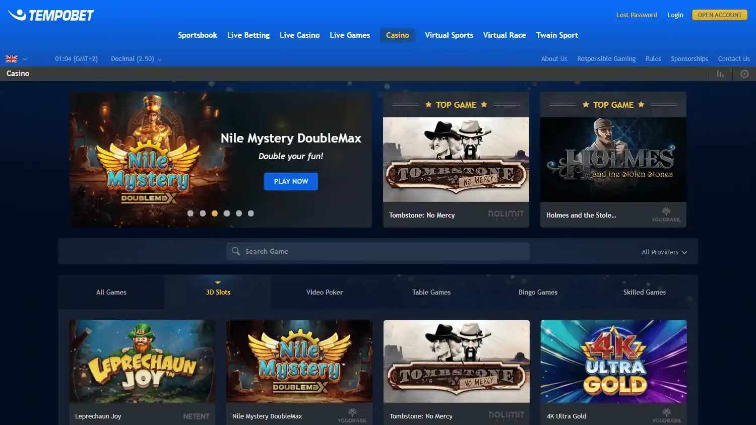 Tempobet Casino screenshot 2