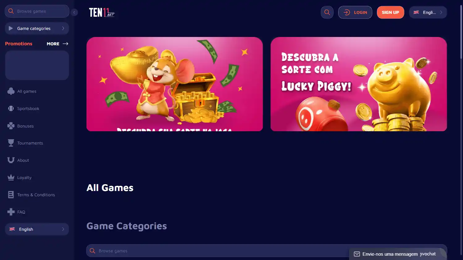 Ten11Bet casino screenshot 1