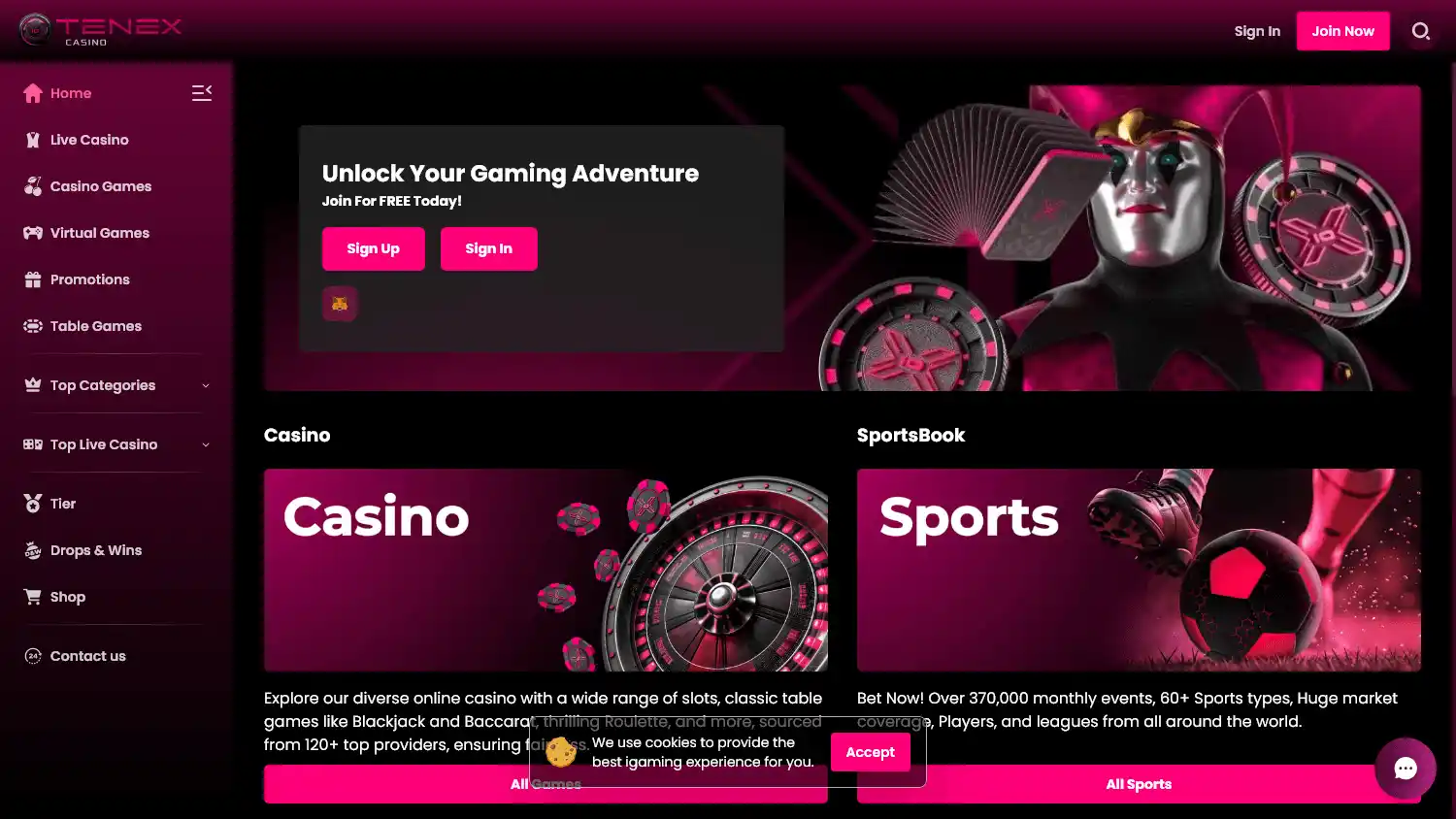 Tenex Casino screenshot 1