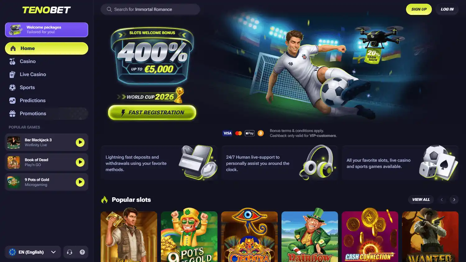 TenoBet Casino screenshot 1