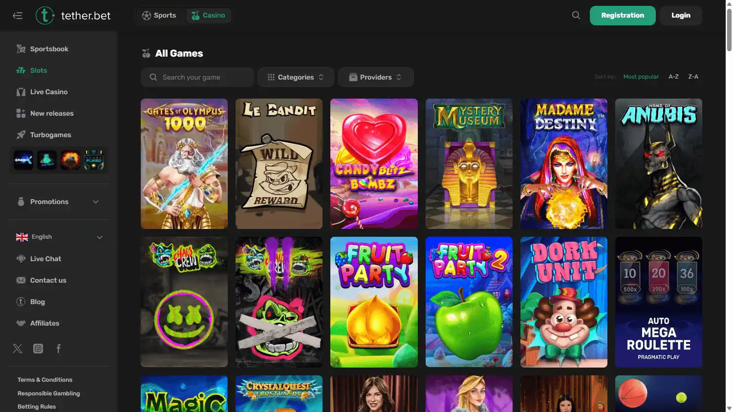tether.bet Casino screenshot 2