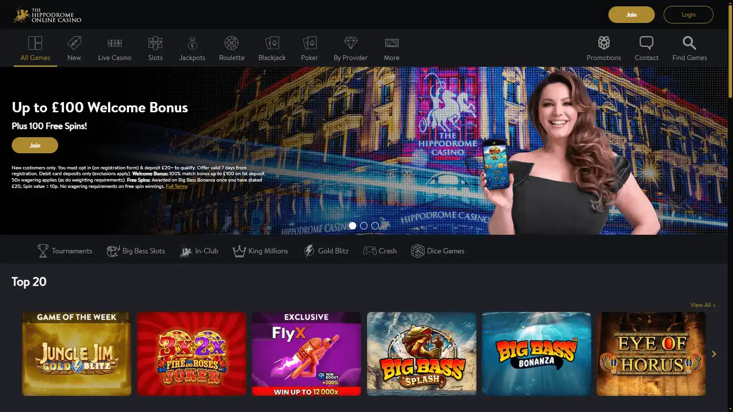 The Hippodrome Online Casino screenshot 1