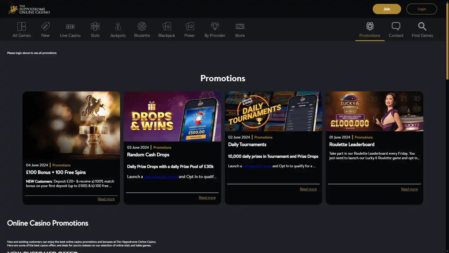 The Hippodrome Online Casino screenshot 4