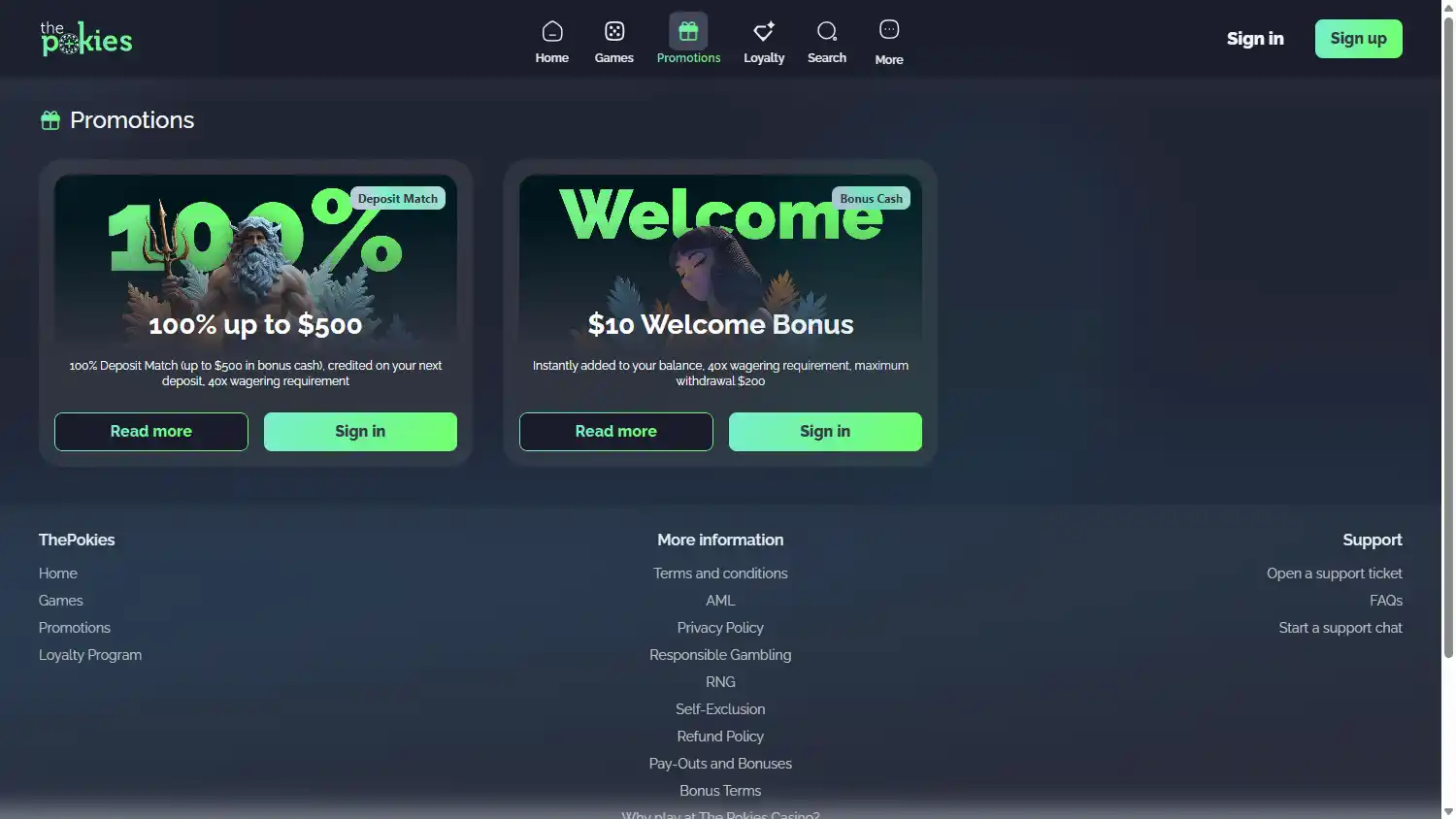 The Pokies Casino screenshot 3