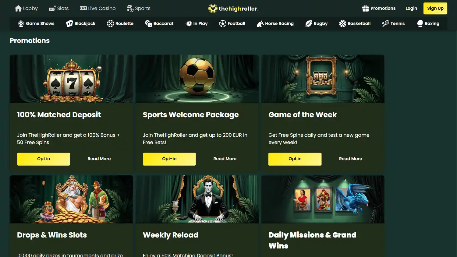 TheHighRoller Casino screenshot 3