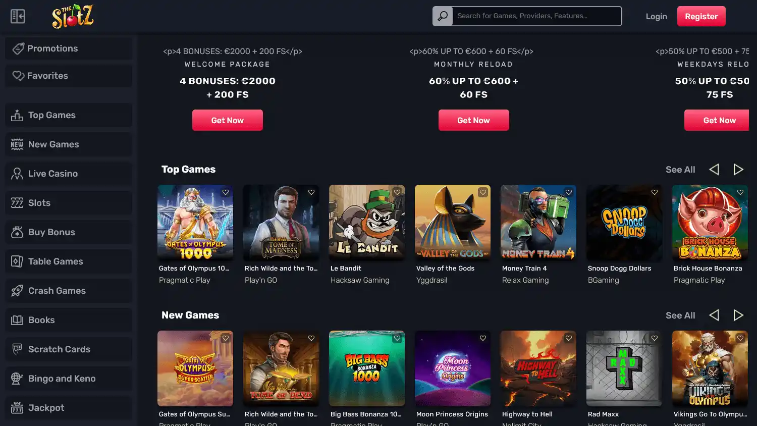 TheSlotz Casino screenshot 1