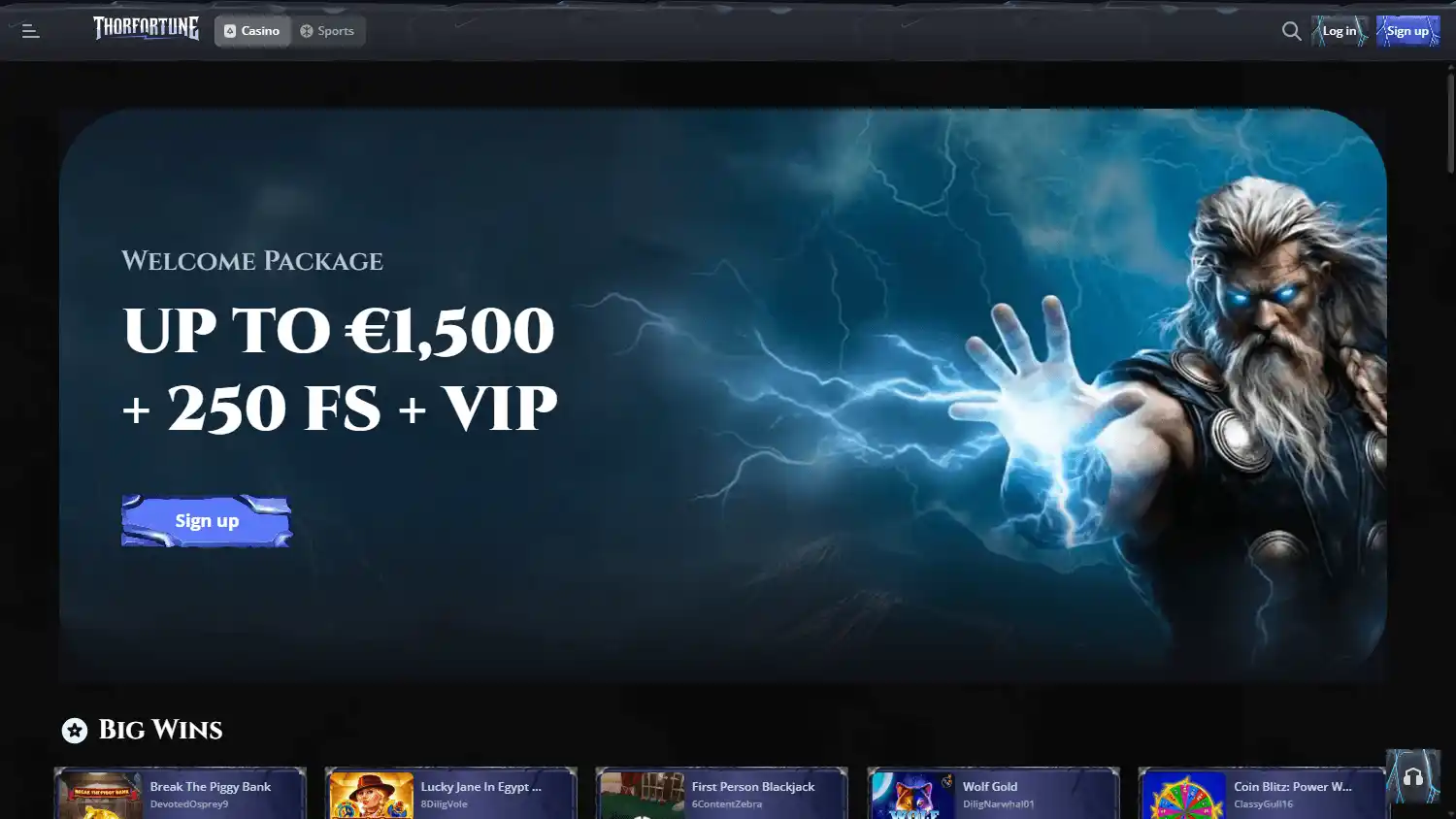 ThorFortune Casino screenshot 1