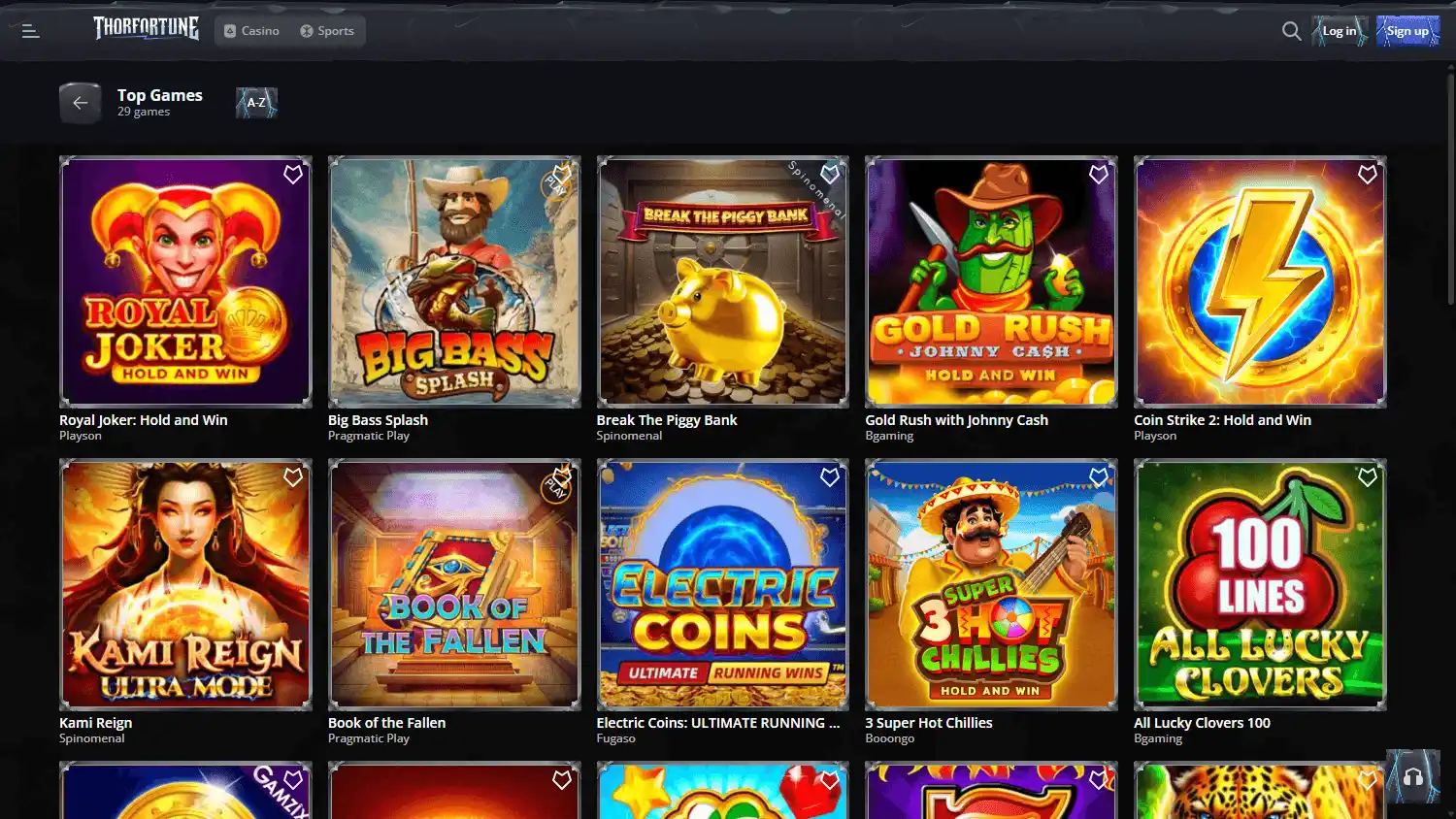 ThorFortune Casino screenshot 2
